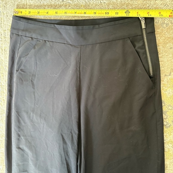 Athleta Gramercy Wide Leg Button Track Trouser Pants Black - Picture 3 of 14